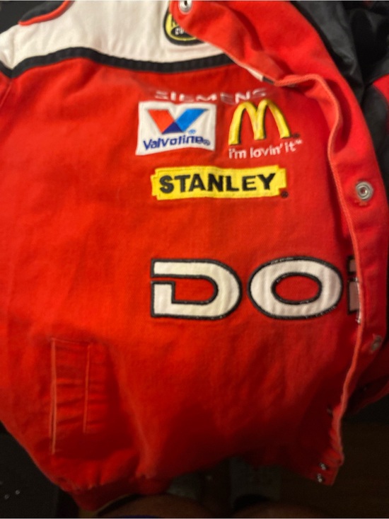 Nascar Other - Nascar 3xl men Red and Black Racing Puffer Jacket with Sponsor Patches